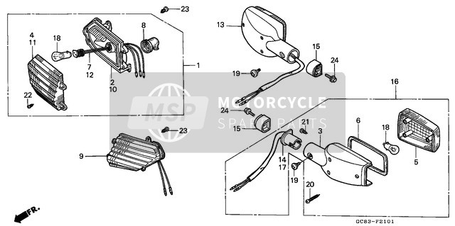 33402GC8003, Lens, R. Fr. Winker, Honda, 2